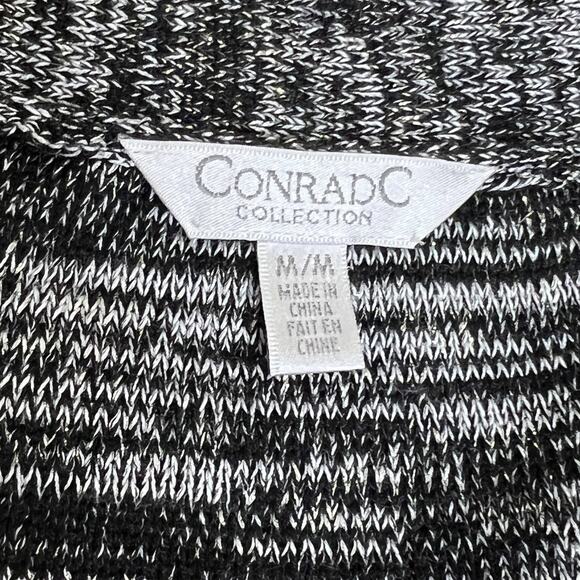 Conrad C Collection Cardigan Medium Silver Metallic Gray Black Fringe Classic - Picture 4 of 11